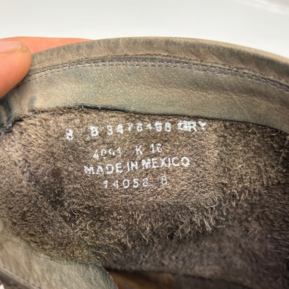 Frye Gray Leather Engineer Ankle Boots Size 8 Made in Mexico - Picture 11 of 14